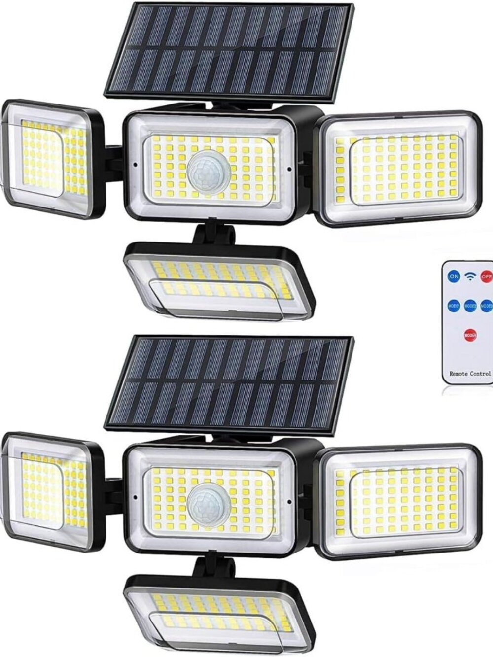 288 LED Solar Motion Sensor Lights - Waterproof 4-Head Flood Lights for Yard
